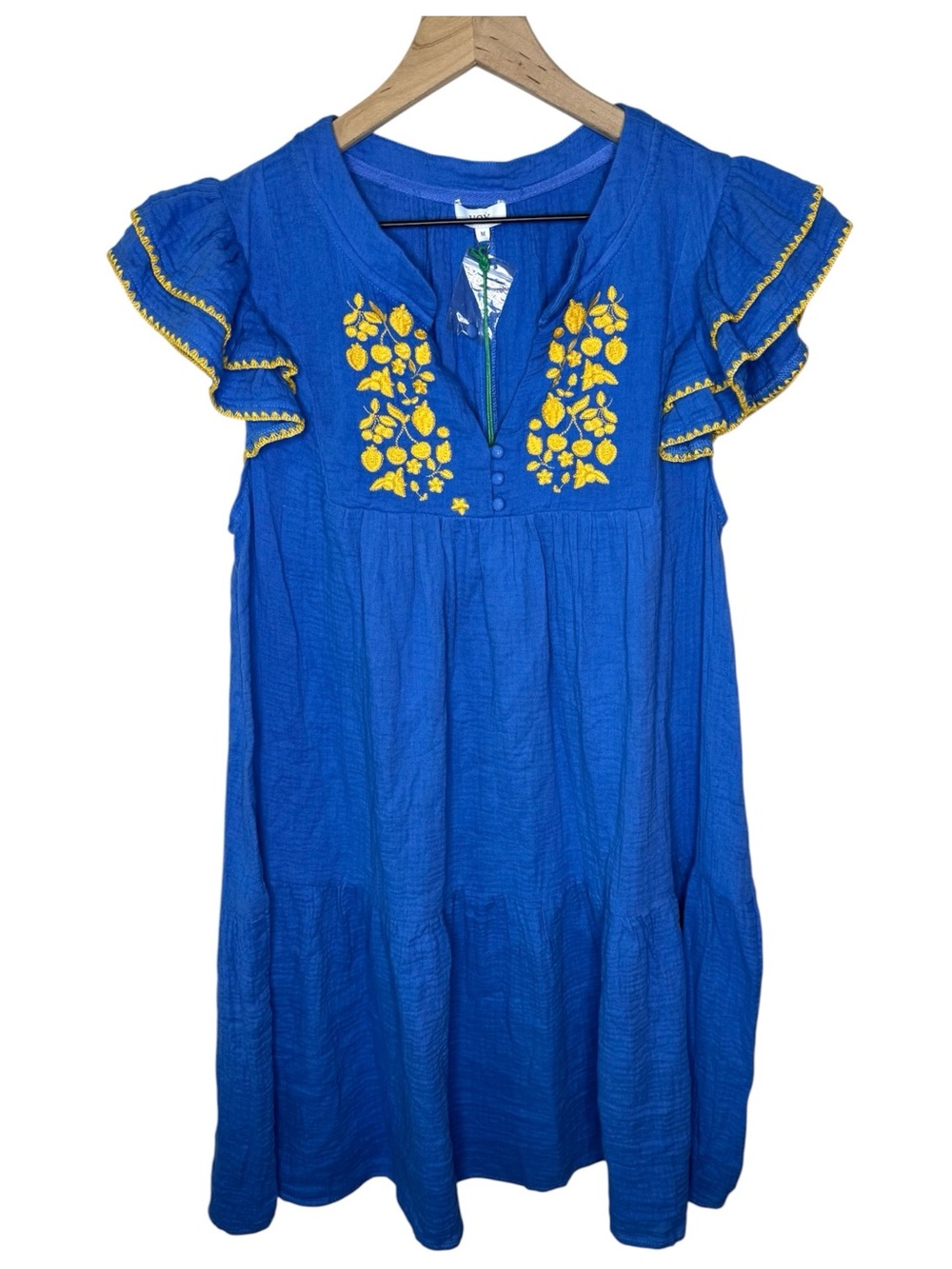 Voy Embroidered Flutter-Sleeve Women’s Dress